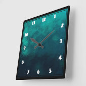 Groene voorgevormde glazen textuur vierkante klok (Hoek)