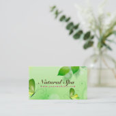 Groene voorjaarsachtergrond met vlinder visitekaartje (Staand voorkant)