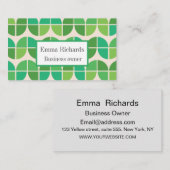 Groene voorkeur middelbaar modern patroonpatroon visitekaartje (Voorkant / Achterkant)