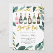 Groene voorraad de bar koppel bruisfeest uitnodigi kaart (Voorkant)