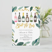 Groene voorraad de bar koppel bruisfeest uitnodigi kaart (Staand voorkant)
