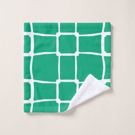 Groene Vormen Vierkanten Krachtig asymmetrisch Bad Handdoek