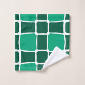 Groene vormen Vierkantjes Vet asymmetrisch Bad Handdoek (Wasdoekje)