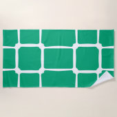 Groene vormen Vierkantjes Vet asymmetrisch Strandlaken (Voorkant)