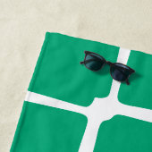 Groene vormen Vierkantjes Vet asymmetrisch Strandlaken (In situ)