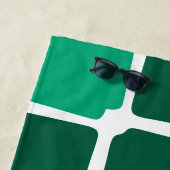 Groene vormen Vierkantjes Vet asymmetrisch Strandlaken (In situ)