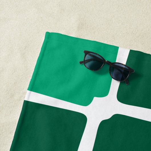 Groene vormen Vierkantjes Vet asymmetrisch Strandlaken (In situ)