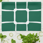 Groene vormen Vierkantjes Vet asymmetrisch Theedoek (Gevouwen)