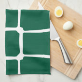 Groene vormen Vierkantjes Vet asymmetrisch Theedoek (Quarter Fold)