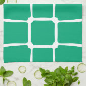 Groene vormen Vierkantjes Vet asymmetrisch Theedoek (Gevouwen)