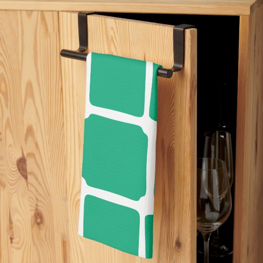 Groene vormen Vierkantjes Vet asymmetrisch Theedoek (Derde Gevouwen)