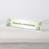 Groene vos op maat bureau naambordje (Voorkant)