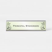 Groene vos op maat bureau naambordje (Voorkant)