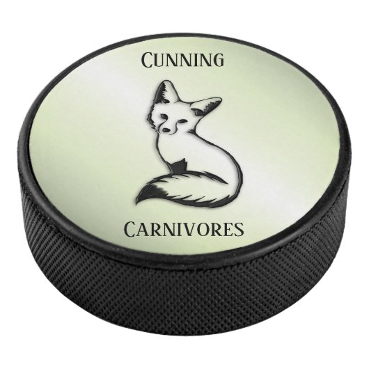 Groene vos op maat hockey puck (3/4)