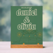 Groene Vosvos Minimal Wedding Acryl Bord (Neutraal)