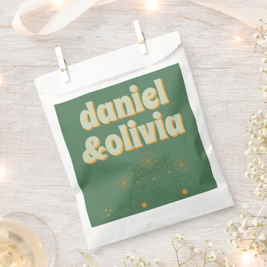 Groene Vosvos Minimal Wedding Bedankzakje (Geknipt)