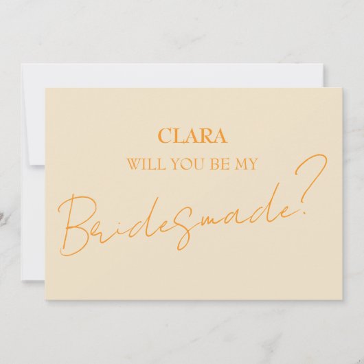 Groene Vosvos Minimal Wedding Bridesmade Kaart (Voorkant)