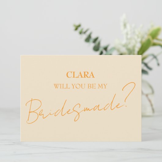 Groene Vosvos Minimal Wedding Bridesmade Kaart (Staand voorkant)