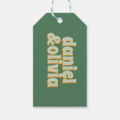 Groene Vosvos Minimal Wedding Cadeaulabel (Achterkant)