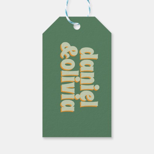 Groene Vosvos Minimal Wedding Cadeaulabel (Achterkant)