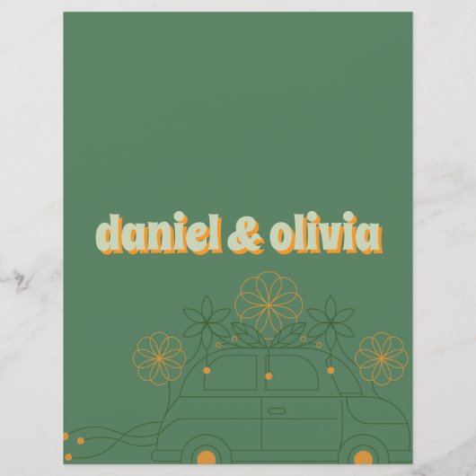 Groene Vosvos Minimal Wedding Menu (Achterkant)