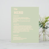 Groene Vosvos Minimal Wedding Menu (Staand voorkant)