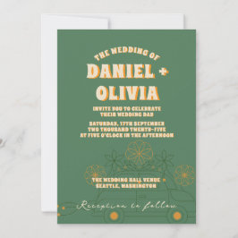 Groene Vosvos Minimal Wedding QR-code in Kaart