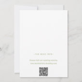 Groene Vosvos Minimal Wedding QR-code in Kaart (Achterkant)