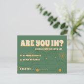 Groene Vosvos Minimal Wedding RSVP Kaartje (Staand voorkant)
