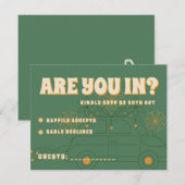 Groene Vosvos Minimal Wedding RSVP Kaartje (Voorkant / Achterkant)