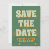 Groene Vosvos Minimal Wedding Save The Date (Voorkant)