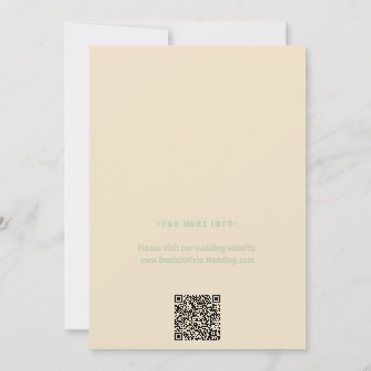 Groene Vosvos Minimal Wedding Save The Date (Achterkant)