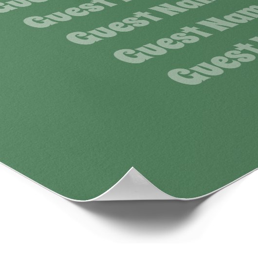 Groene Vosvos Minimal Wedding Seating Charts Poster (Hoek)