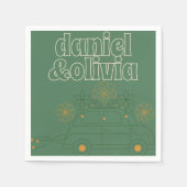 Groene Vosvos Minimal Wedding Servet (Voorkant)