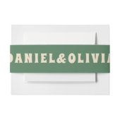 Groene Vosvos Minimal Wedding Uitnodigingen Wikkel (Voorkant Voorbeeld)