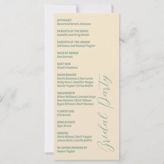 Groene Vosvos Minimale Trouwprogramma's (Achterkant)