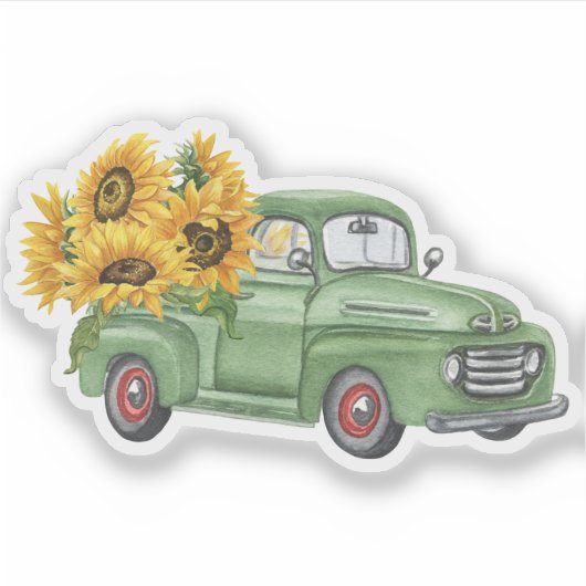  groene vrachtbloemen sticker (Voorkant)