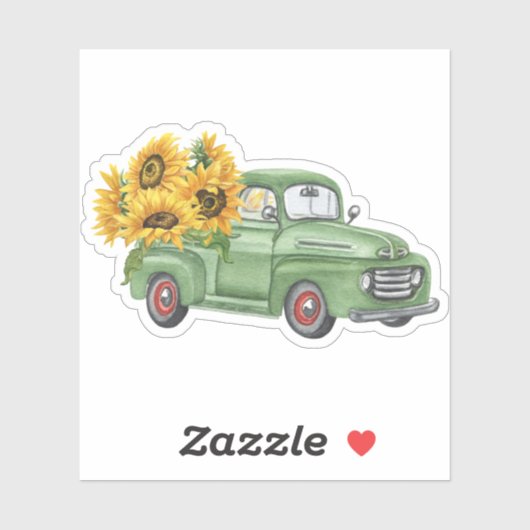  groene vrachtbloemen sticker (Vel)