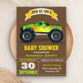 Groene Vrachtwagen Baby shower Uitnodiging