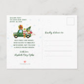  Groene Vrachtwagen Home Sweet New Home Movement Aankondigingskaart (Achterkant)