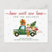  Groene Vrachtwagen Home Sweet New Home Movement Aankondigingskaart (Voorkant)