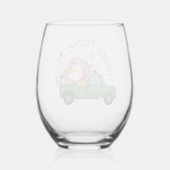 Groene Vrachtwagen Lente Boeket Stemloos Wijnglas Wijnglas Zonder Voet (Achterkant)