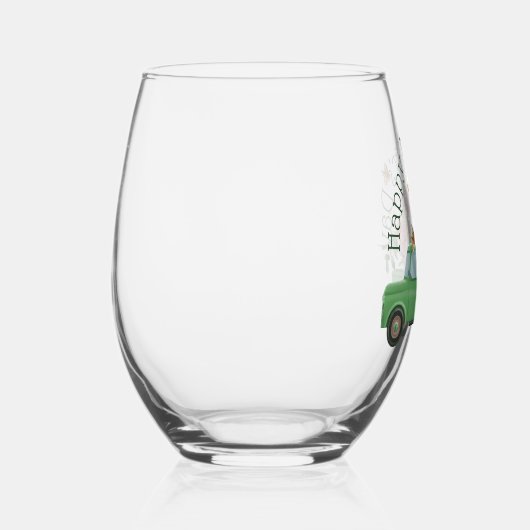 Groene Vrachtwagen Lente Boeket Stemloos Wijnglas Wijnglas Zonder Voet (Rechts)