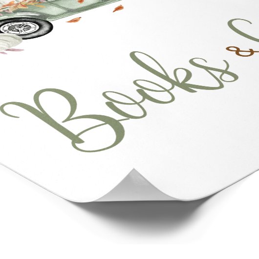 Groene Vrachtwagen Pompoen Boeken en Geschenken Ba Poster (Hoek)