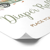 Groene Vrachtwagen Pompoen Luier Raffle Baby showe Poster (Hoek)