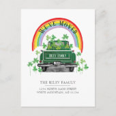  groene vrachtwagen Shamrock Rainbow Moving Aankondigingskaart (Voorkant)