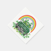 Groene  Vrachtwagen Shamrock Regenboog Naam Servet (Hoek)