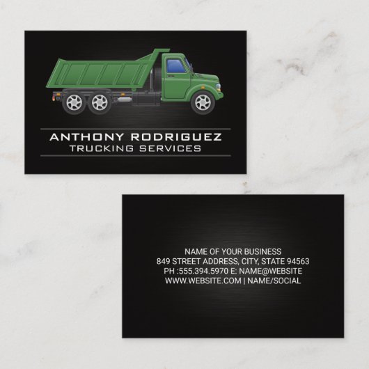 groene vrachtwagen | Stuurprogramma | Logistiek Vi Visitekaartje (Voorkant / Achterkant)