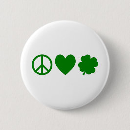 Groene vrede Liefde & Shamrocks Ronde Button 5,7 Cm
