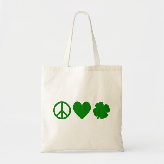Groene vrede Liefde & Shamrocks Tote Bag (Voorkant)